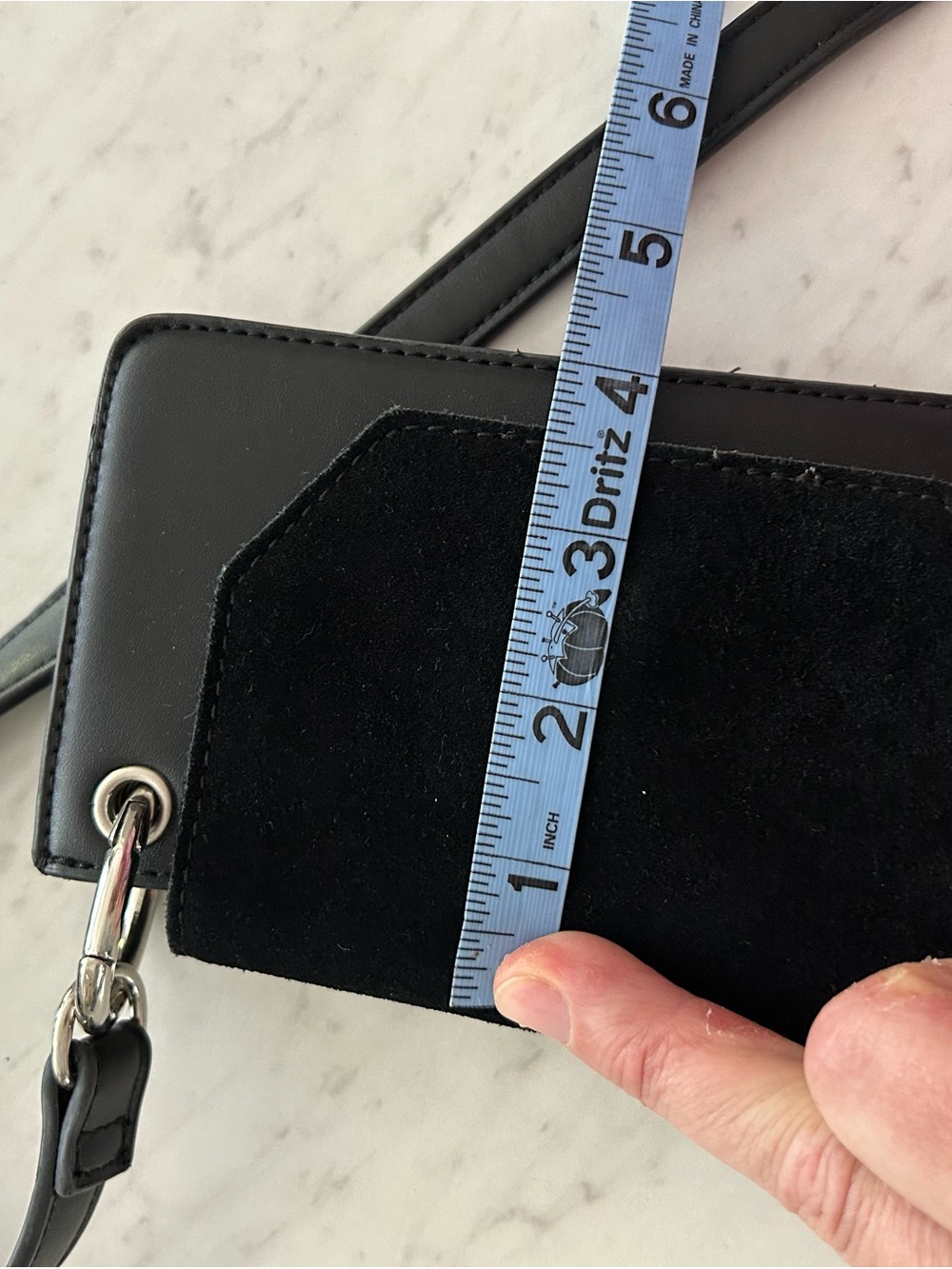 Urban Outfitters Black Suede-Front Crossbody Bag with Silver Hardware - Picture 6 of 8